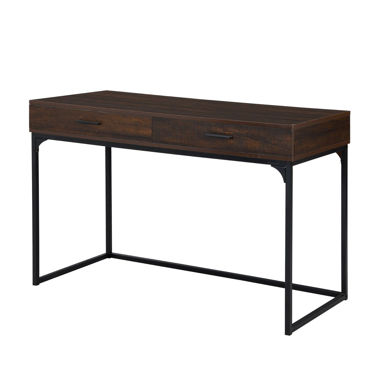 Contemporary Home Living 2-Drawer Computer Desk - 47.25" - Brown and Black